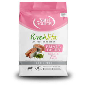 NutriSource Purevita Small Bites Salmon & Peas Entrée  Grain Free 15lb